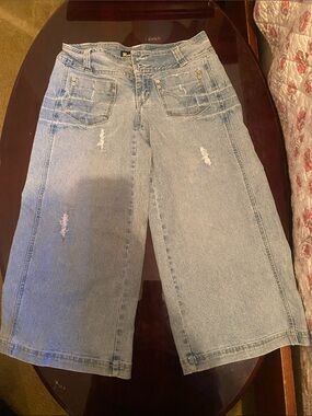 Rocawear Light Blue Distressed Wide Leg Jeans